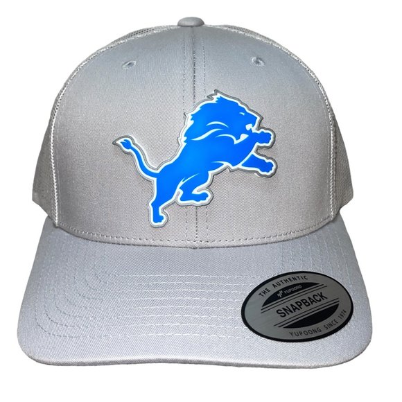 Detroit Lions 3D YP Snapback Trucker Hat- Silver - Picture 1 of 4